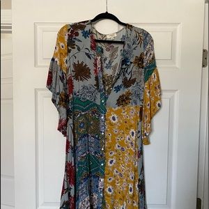 Boho floral print dress